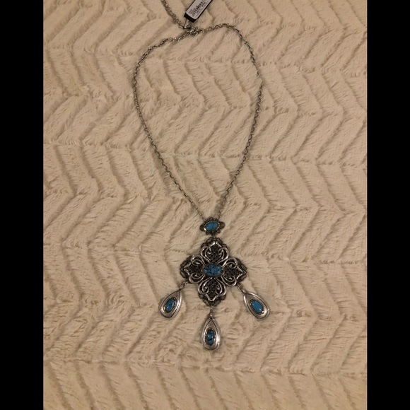 Sam Edelman Turquoise Drop Necklace and Earrings - Picture 1 of 4